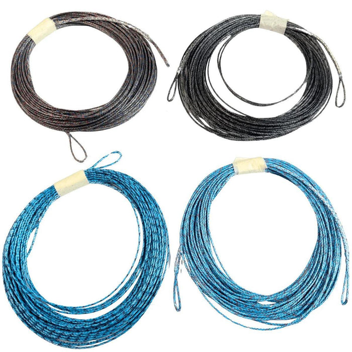 Duotone extension line set for kitesurfing, two blue and two black lines with loop ends