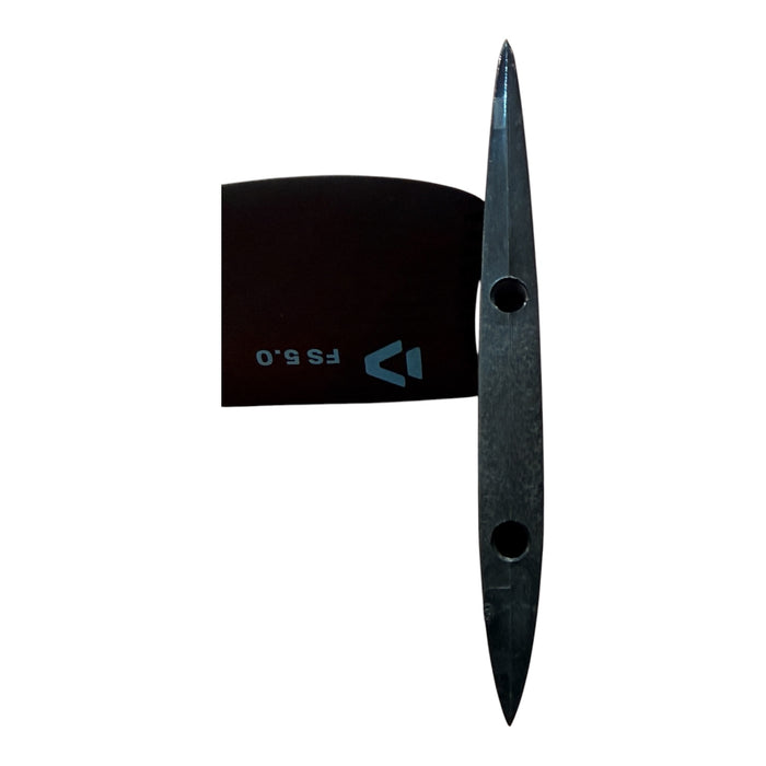 Duotone FS 5.0 fin edge showing the two screw holes