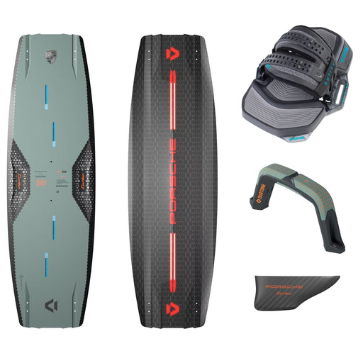 Duotone Jaime SLS Porsche Turbo Limited Edition 2027 board set: 136cm board, Finbox Carbon fin, Big Air Handle and Entity Ergo bindings and pads