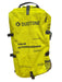 Duotone yellow kitesurfing kite bag with black straps and mesh pocket, XL size
