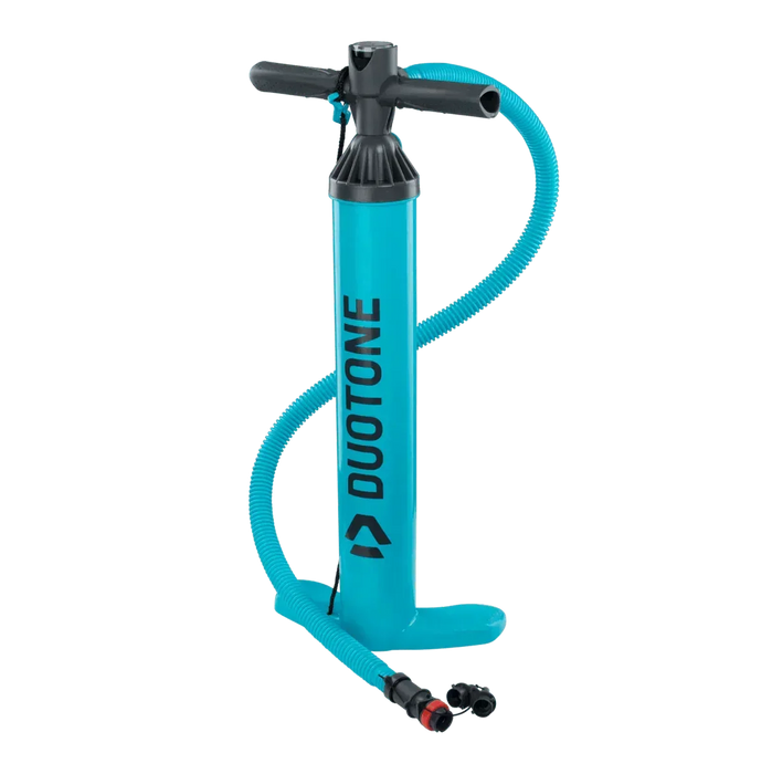 Duotone blue SUP pump for paddleboard with hose and dual handles