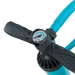 Duotone SUP pump with pressure gauge and blue hose, ergonomic black handles