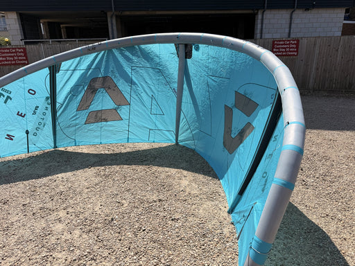 Duotone Neo D/LAB 11m kite inflated, rear view showing struts