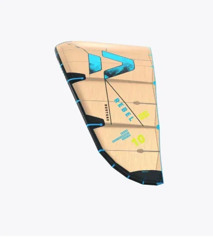 Duotone Rebel SLS 2026 kitesurfing kite, beige with blue and black accents