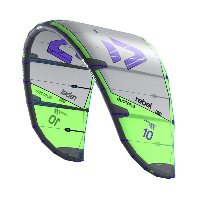 Duotone Rebel SLS 2027 kite in C08 grey and light-lime