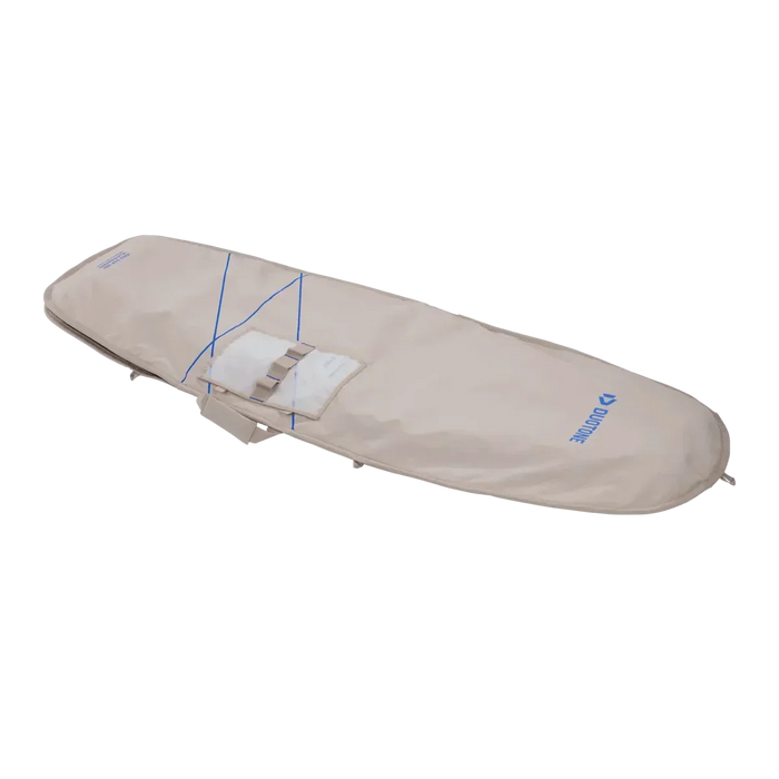 Duotone beige kite foil board bag with blue logo and external pocket