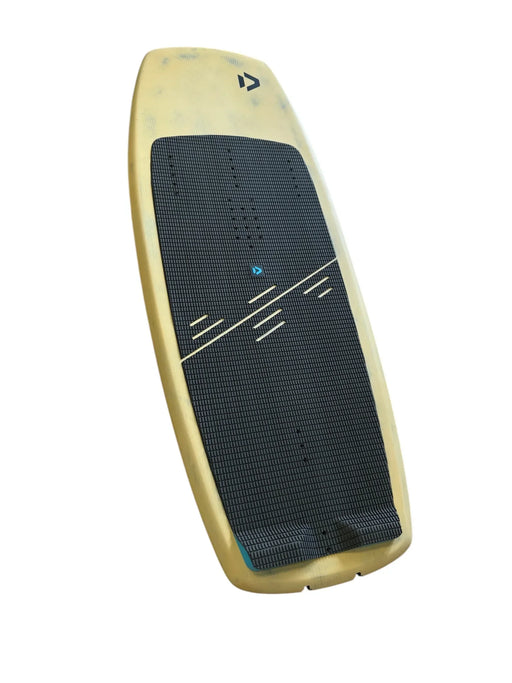 Duotone foil board for kitesurfing in yellow with black deck pad, watersports equipment