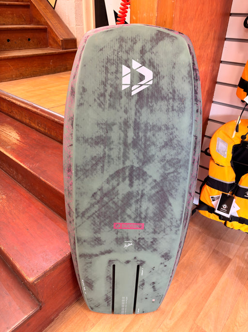 Used 2027 Duotone Soar SLS 3'7 kitefoil board, full underside view and foil tracks