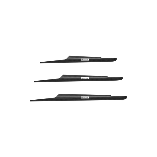 Duotone carbon foil fuselage, black with visible logo, watersports equipment