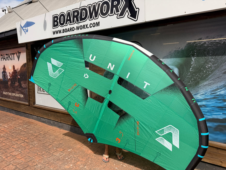 Duotone Unit 3.5m wing at the Board-Worx shop in Whitstable