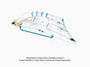 Duotone wing foil SLS concept in white and blue, no handles, for wing foiling watersports