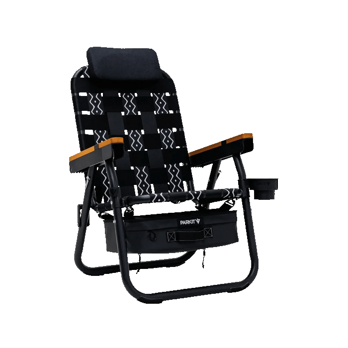 PARKIT Eclipse Slate push-button recline mechanism in action — three positions