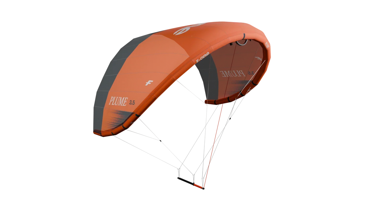 F-One Plume 3.5 orange wing foil with black accents for wing foiling
