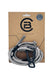FB Dynema grey wing foil leash with hook, coiled on cardboard packaging