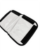 White and black shoulder saver carry pad for watersports equipment with Velcro straps