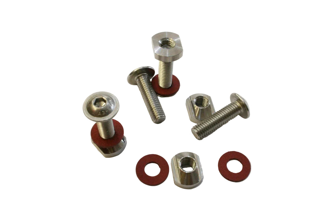 Boardworx hydrofoil track nuts M8 30mm socket flange bolts 4 pack with washers