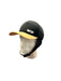 WIP black watersports cap helmet with chin strap and tan peak
