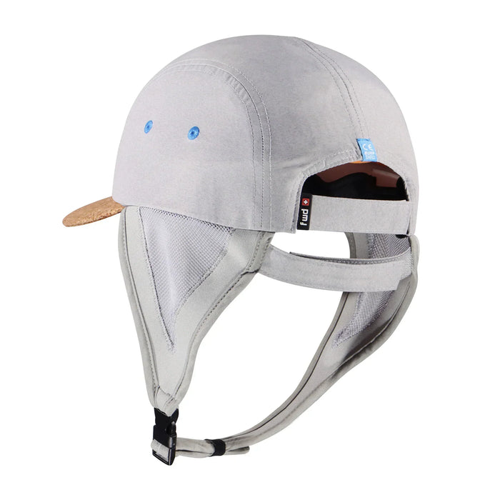 Forward WIP surf cap in shell grey with ear protection flaps and blue mesh details
