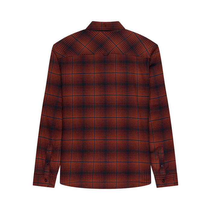 Fox Survivalist Core Flannel Long Sleeve Shirt 2026 in Amber Scarlet, back view