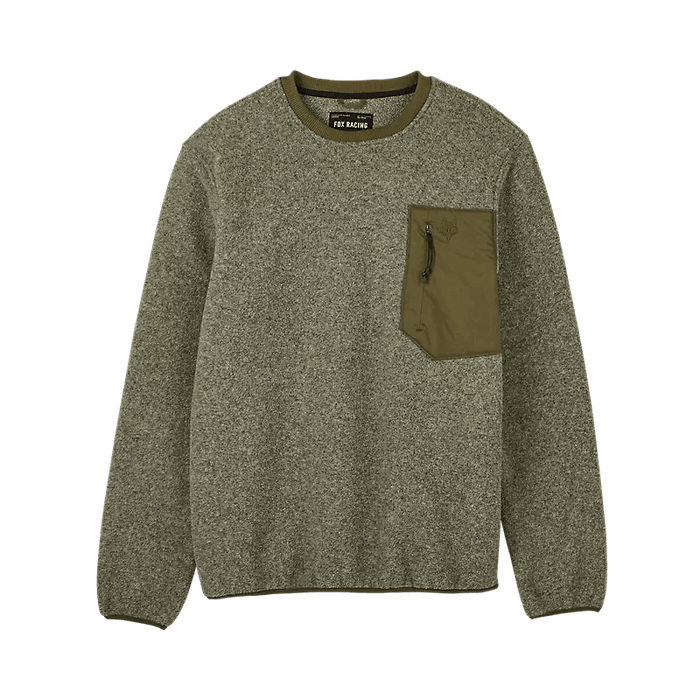 Fox Survivalist Sherpa Crew Sweatshirt Olive Green - Boardworx