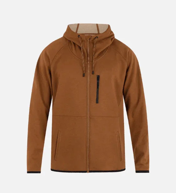 Hurley Cabrillo Heat Full Zip Fleece bronzed brown hooded jacket with front pockets