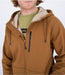 Hurley Cabrillo Heat Full Zip Fleece in bronzed color, front view showing zip and pockets