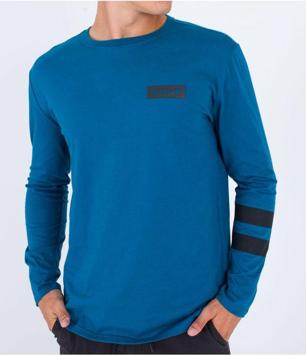 Hurley Oceancare Block Party Long Sleeve Tee Blue Void - Boardworx