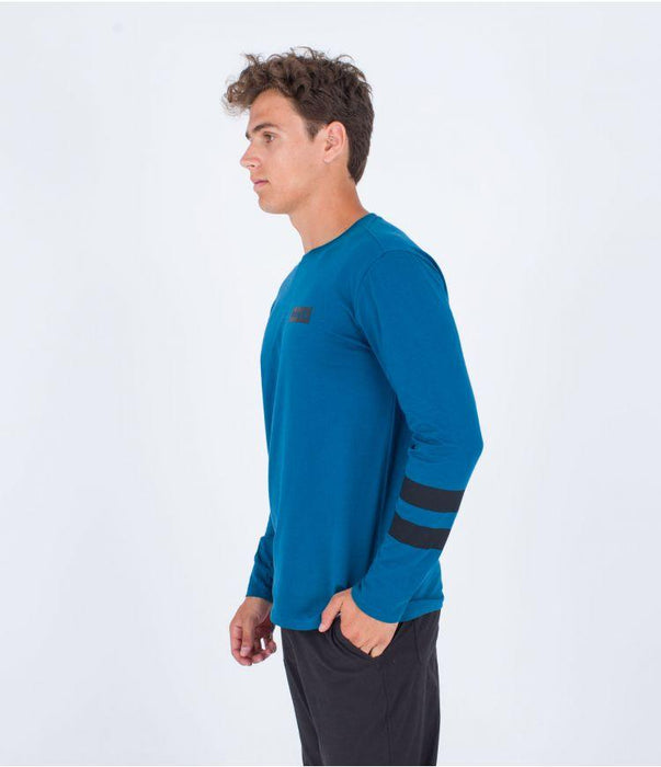 Hurley Oceancare Block Party Long Sleeve Tee Blue Void - Boardworx