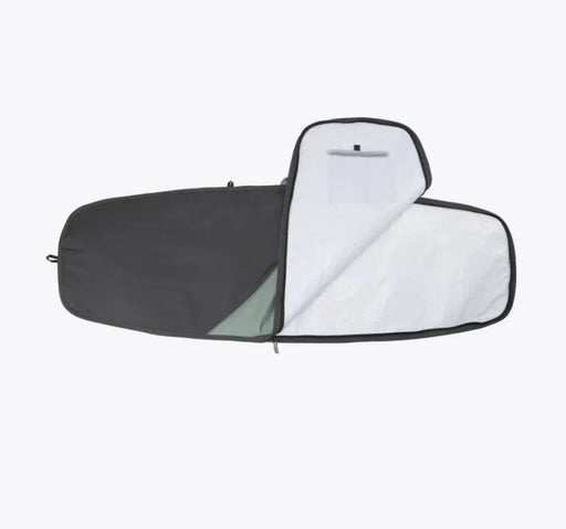 Ion Core twin tip kiteboard bag, black and white, open to show inner lining