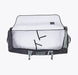 ION Core wheeled kite travel gear bag, grey with black straps, open to show spacious interior
