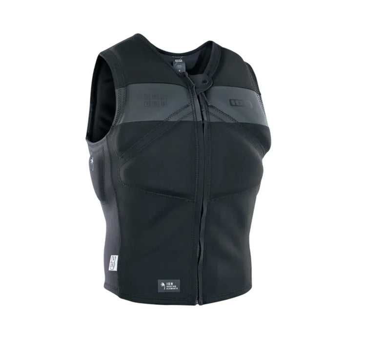 ION Vector Amp black front zip impact vest for kitesurfing and watersports