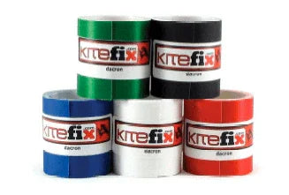 Kitefix Dacron Repair Tape rolls in assorted colors for kite and kitesurfing repairs