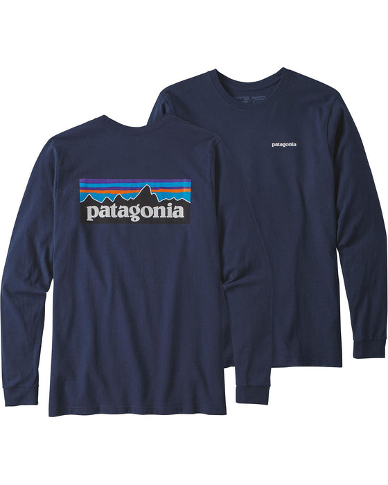 Patagonia Long-Sleeved P-6 Logo Responsibili-Tee New Navy