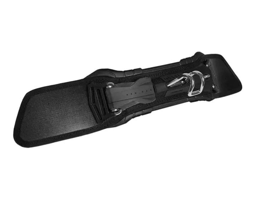 Mystic Ace black windsurf harness spreader bar with metal hook and padding