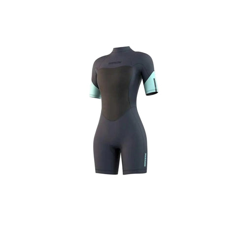 mystic ladies shortie wetsuit back zip grey mint 