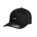 Mystic black Flexfit cap with brand patch, surf and watersports clothing accessory