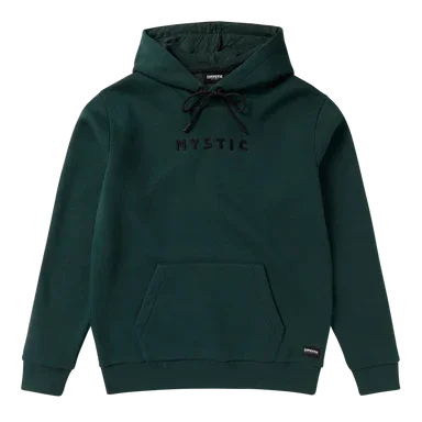 Mystic Brand Hood green sweatshirt with logo, drawstring hood and front pocket