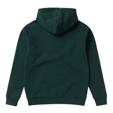 Mystic Brand hooded sweat top in cypress green, plain back, surf clothing