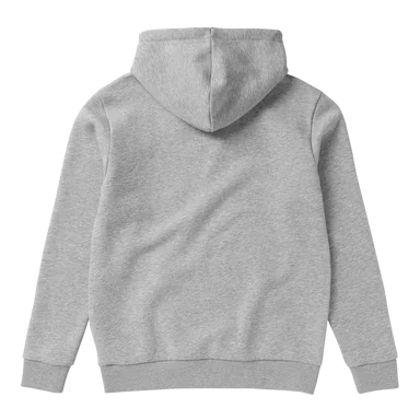 Mystic brand light grey hoody, back view, watersports surf clothing