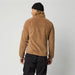 Mystic brown zip-thru fleece jacket, back view, outdoor surf clothing