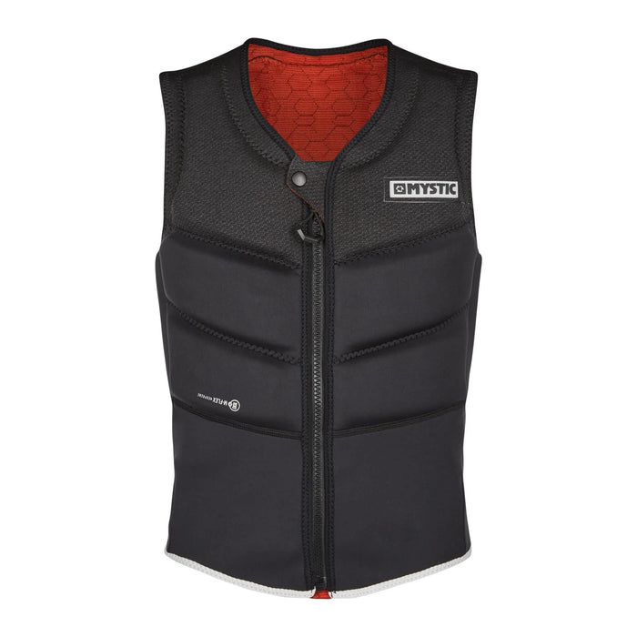 Mystic Foil Impact black hydrofoiling vest with front zip and padded panels