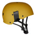 Mystic MK8 Kite Wake Helmet in mustard yellow, side view with black chin strap