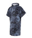 Mystic Poncho Velours Blue Black Changing Robe with floral pattern and hood