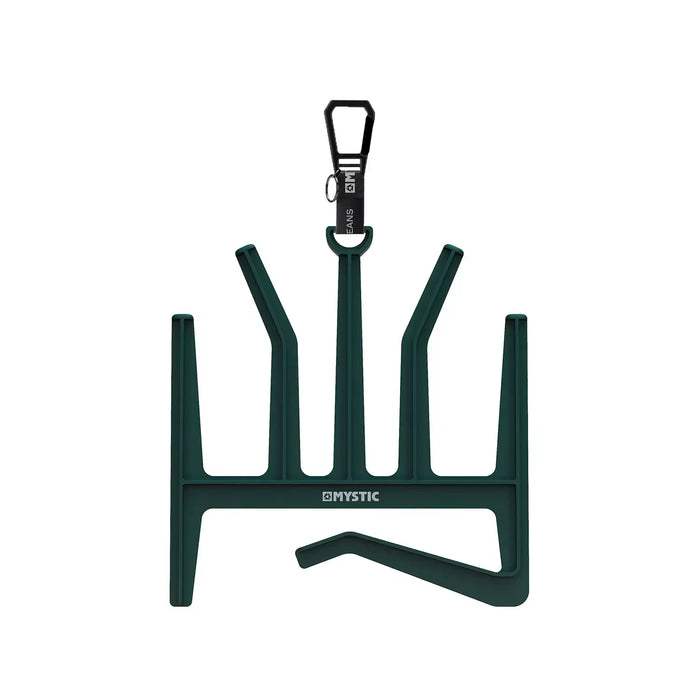 Mystic wetsuit hanger for boots and gloves, dark green with black clip, watersports gear