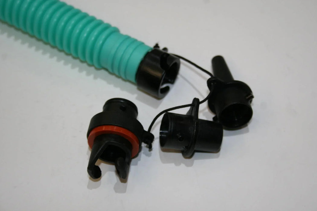 Naish Airmax 2 wing pump hose with black and red nozzle adapters for kitesurfing