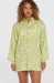 O'Neill green long shirt dress with white daisy print, surf clothing for women