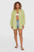 O'Neill green long beach shirt with white daisy print, surf clothing for women