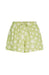 oneill ladies Green shorts with white floral pattern on a light gray background