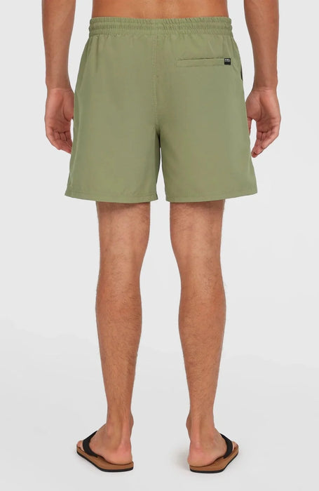 O'Neill Cali 16 green men's swim shorts with elastic waistband and back pocket