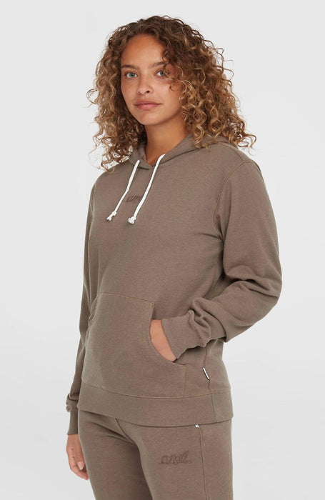 O'Neill Essentials Script hoodie in pure cashmere brown, relaxed fit surf clothing